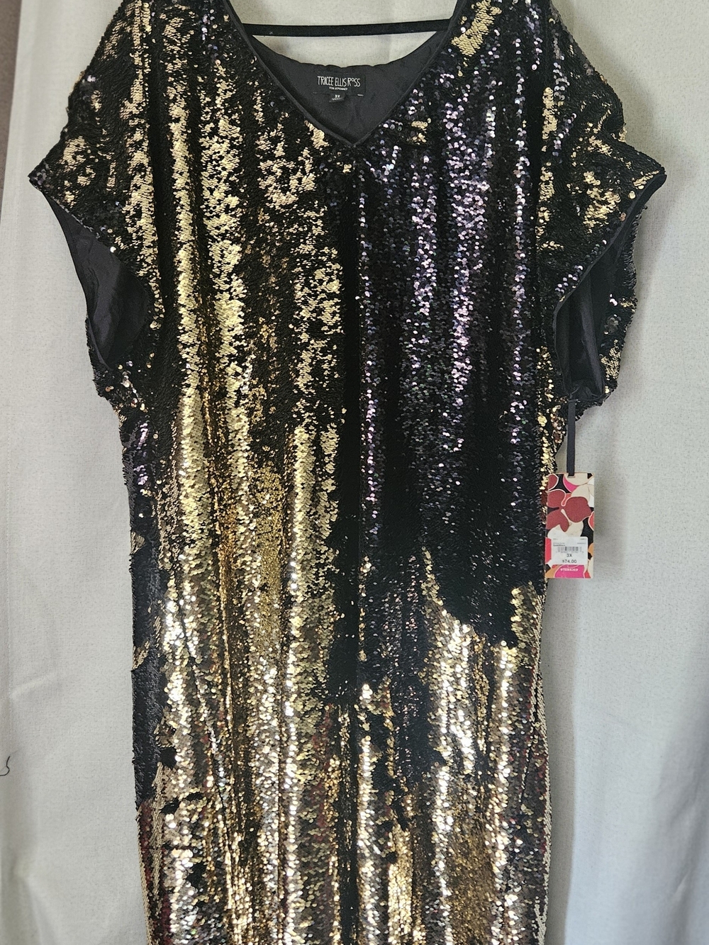 jcpenney Tracee Ellis Ross Black and Gold Sequin Dress